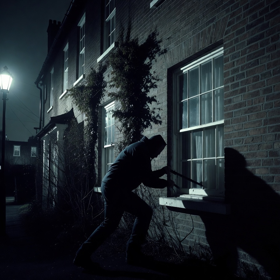 Burglar deterred by security camera